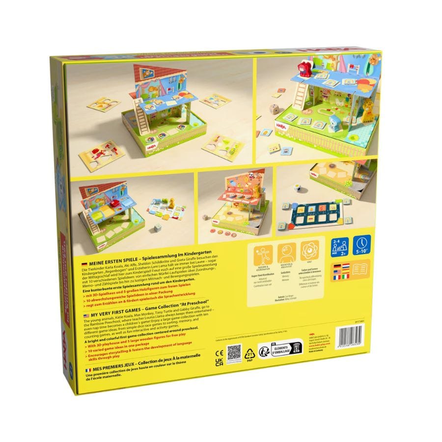 HABA Geschicklichkeitsspiele HABA Spielesammlung Kindergarten „Regenbogen“ – Holzspielzeug ab 2 Jahre