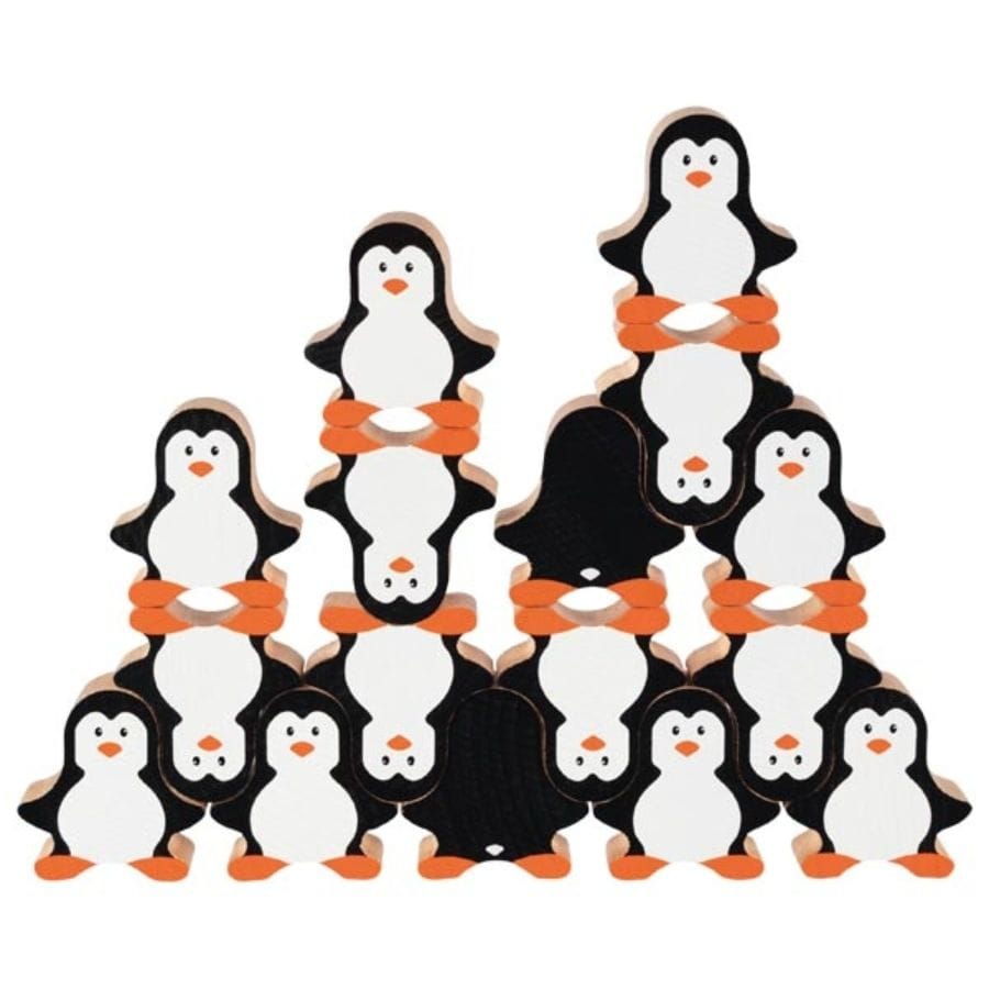 Goki Sortier-, Stapel- & Steckspielzeug goki Pinguin Stapelspiel – Motorik & Geschicklichkeit ab 2 Jahre