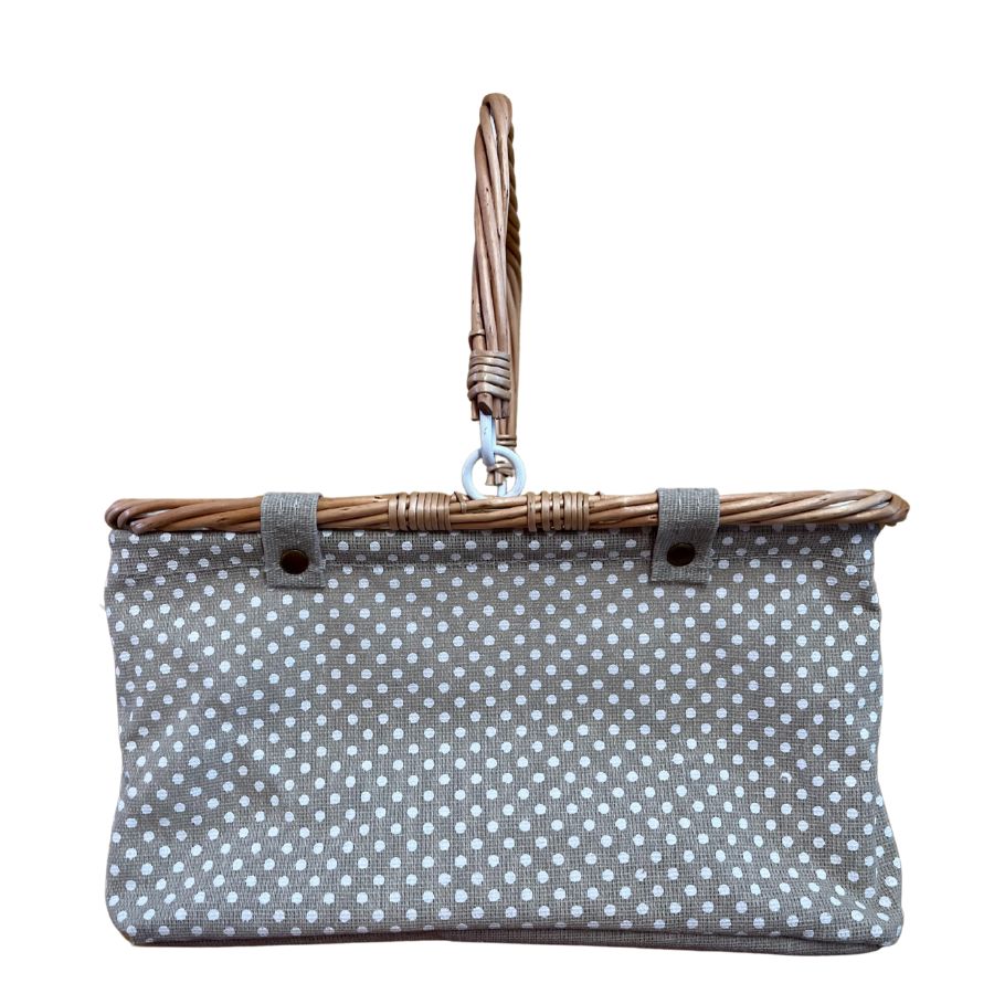 Tanner Kinder-Einkaufskorb beige gepunktet – Spielküche & Kaufladen ab 3 Jahre