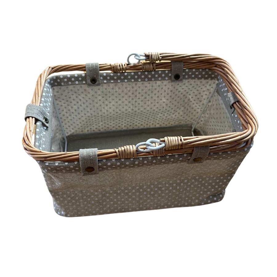 Tanner Kinder-Einkaufskorb beige gepunktet – Spielküche & Kaufladen ab 3 Jahre