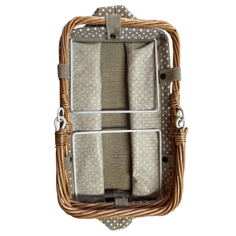 Tanner Kinder-Einkaufskorb beige gepunktet – Spielküche & Kaufladen ab 3 Jahre