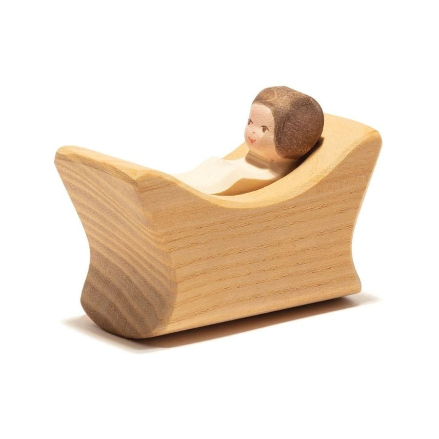 Ostheimer Holzfiguren Ostheimer Ostheimer Wiege mit Kind – Familienfigur aus Holz, ab 3 Jahre