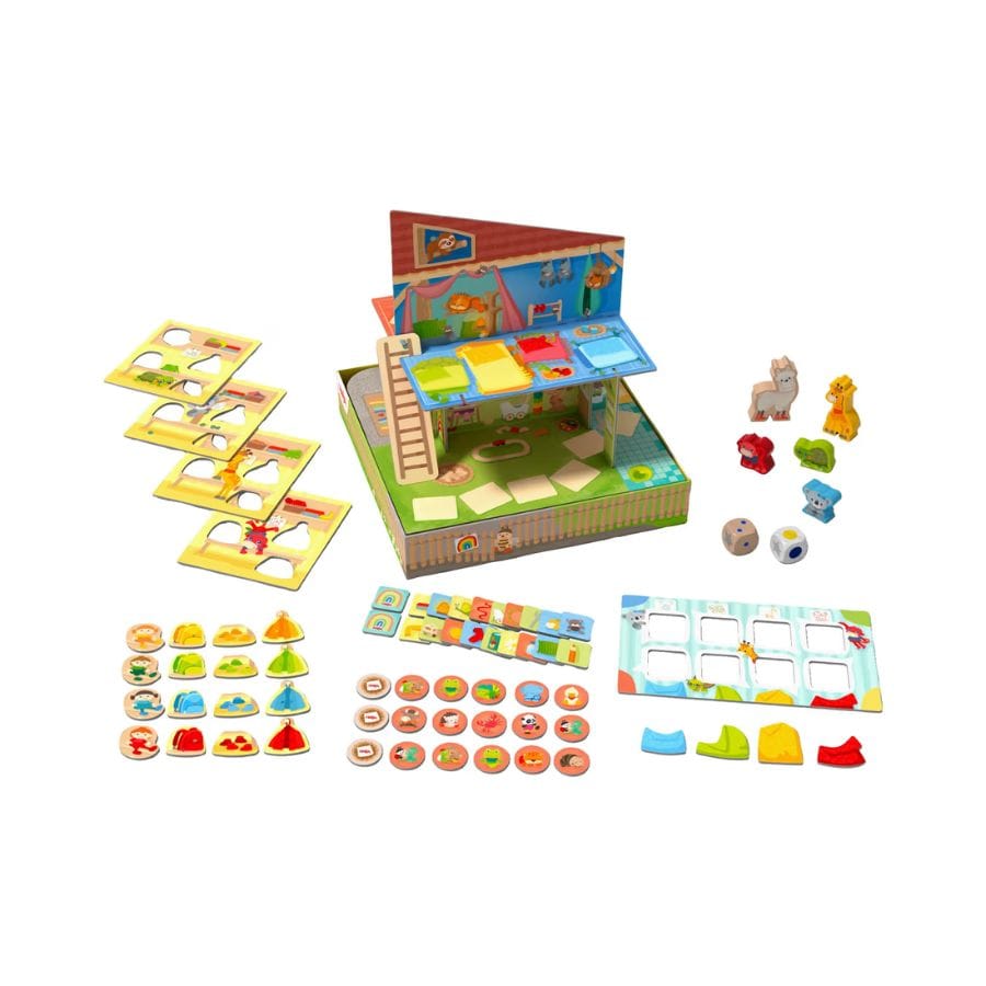 HABA Geschicklichkeitsspiele HABA Spielesammlung Kindergarten „Regenbogen“ – Holzspielzeug ab 2 Jahre