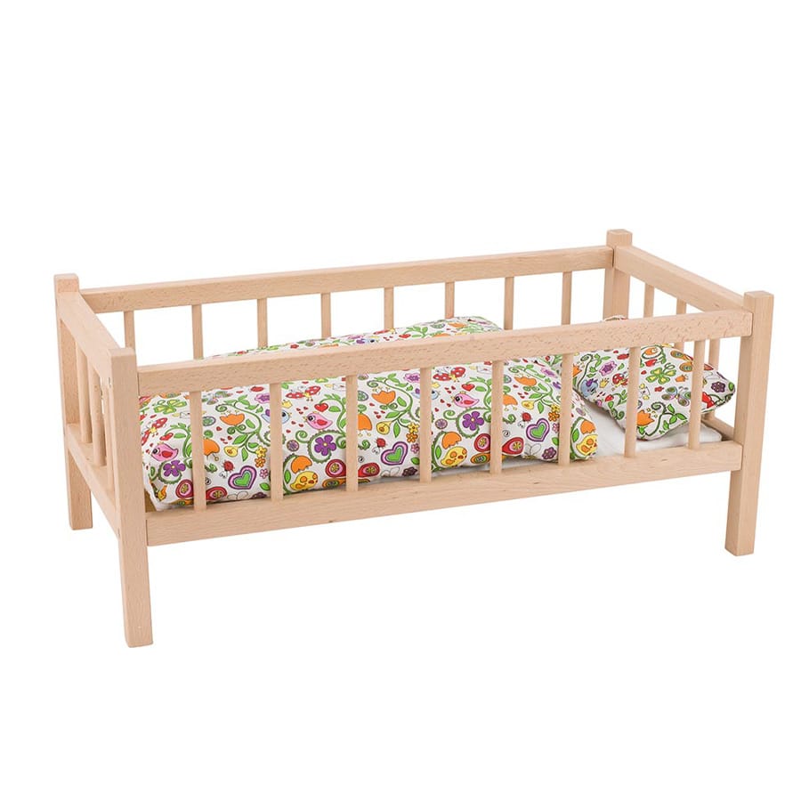 Goki Puppen und Zubehör Puppenbett natur