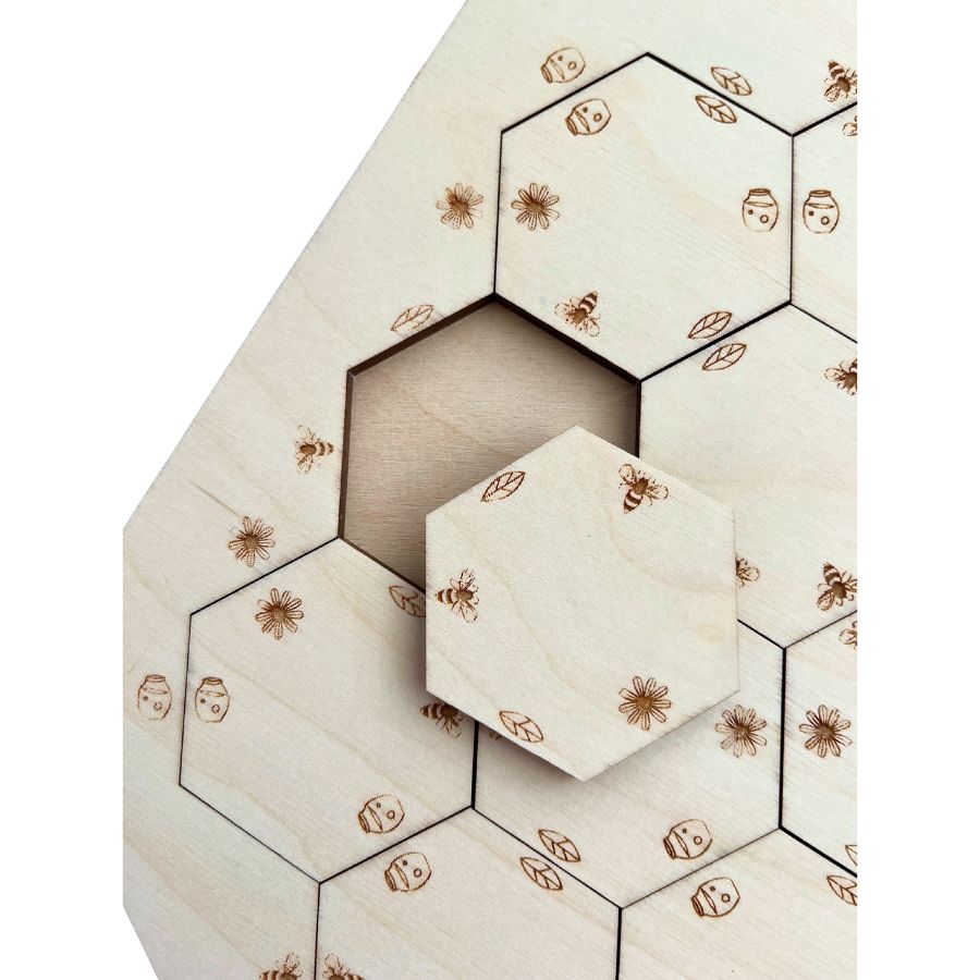 Sounds Wood Holzpuzzle „Bienenwabe“ – Lernspielzeug, ab 3 Jahre