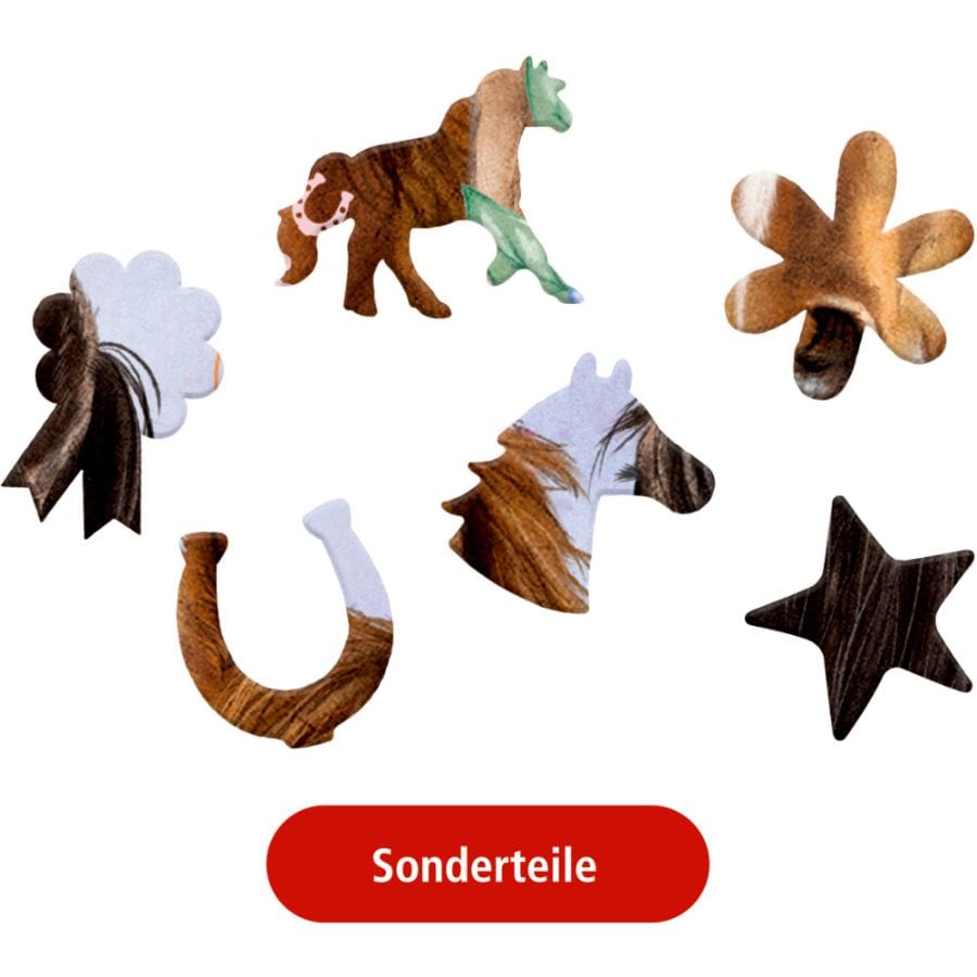 Spiegelburg Puzzle Holz-Puzzle „Pferdefreunde“ – 50-teilig, ab 5 Jahre