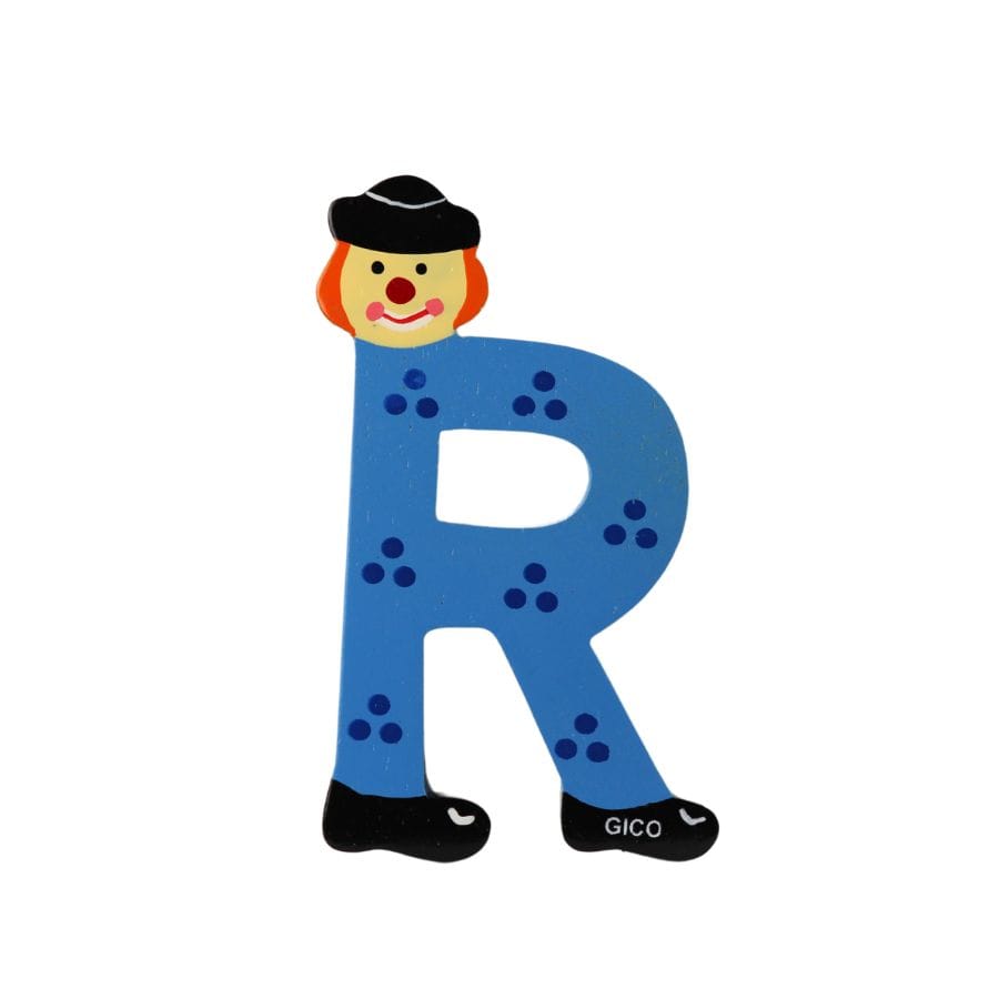 Gico Dekoration R Türbuchstaben Clownbuchstaben Holz A - Z