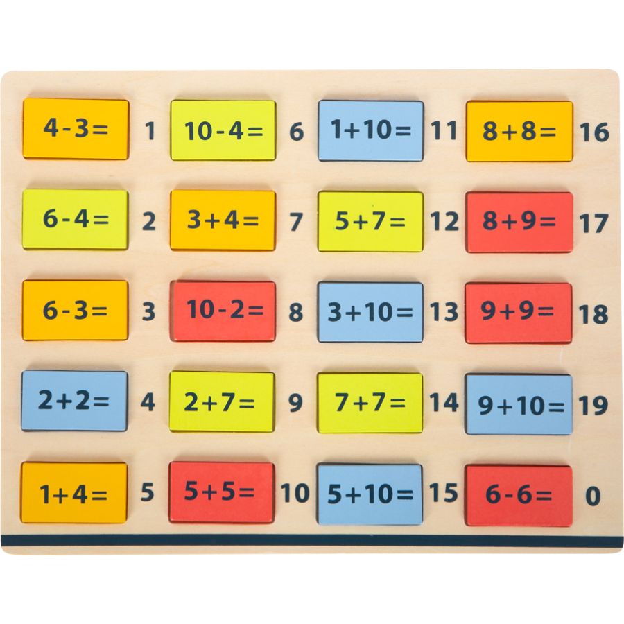 small foot Rechenplättchen „Zahlenspaß“ – Holz-Lernspiel ab 6 Jahren, Addition & Subtraktion