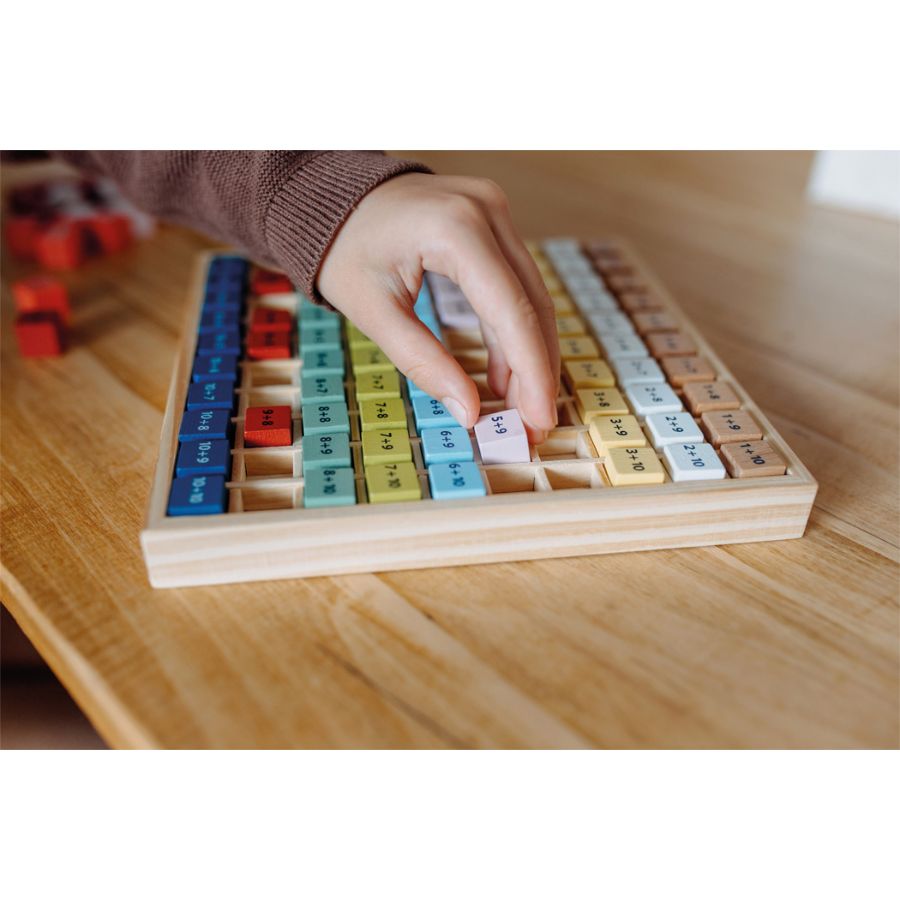 small foot Rechenbrett „Educate“ – Additionsspiel ab 6 Jahren, Holz & Lernwürfel