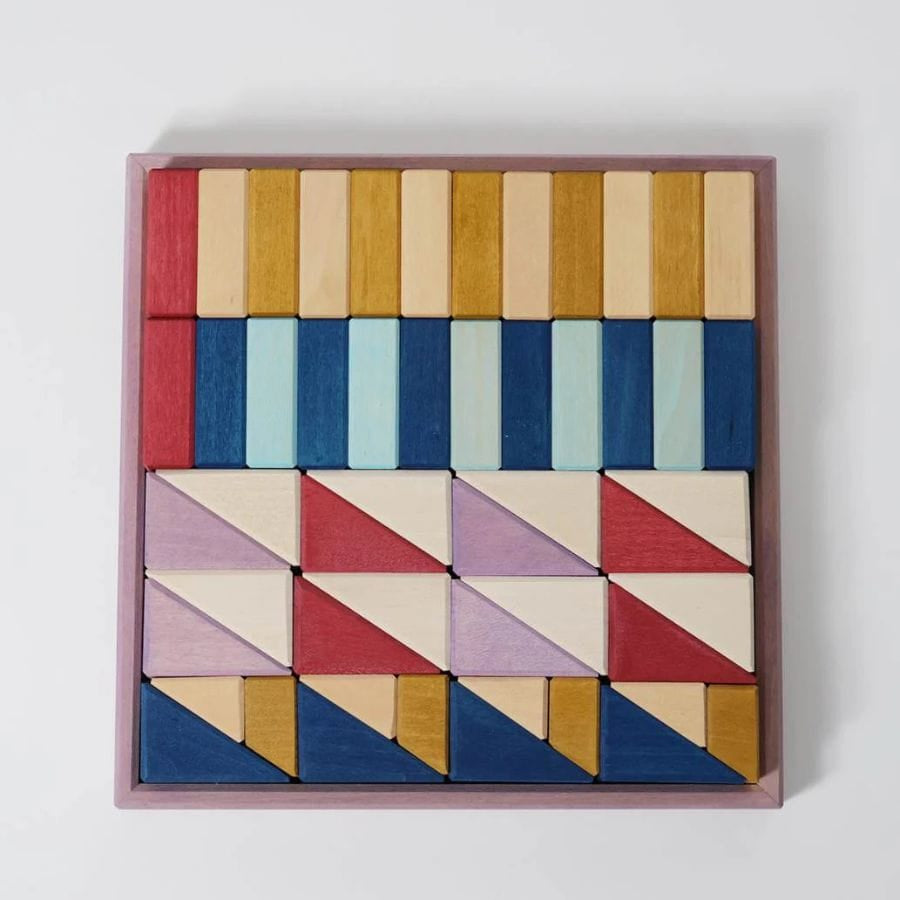 GRIMM'S Bausteine & Bauspielzeug Grimm’s Kleiner Baukasten Rhythm – Geometrischer Holzbaukasten, ab 1 Jahr