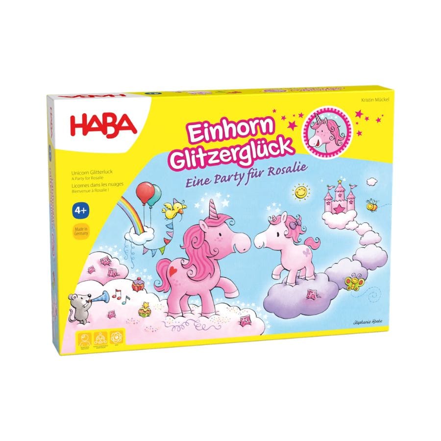 HABA Gesellschaftsspiel HABA Einhorn Glitzerglück – Willkommensparty im Wolkenland, ab 4 Jahre