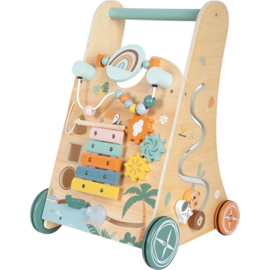 Legler Aktivspielzeug Small foot Lauflernwagen „Safari“ mit Xylophon & Motorikspiel – ab 12 Monate