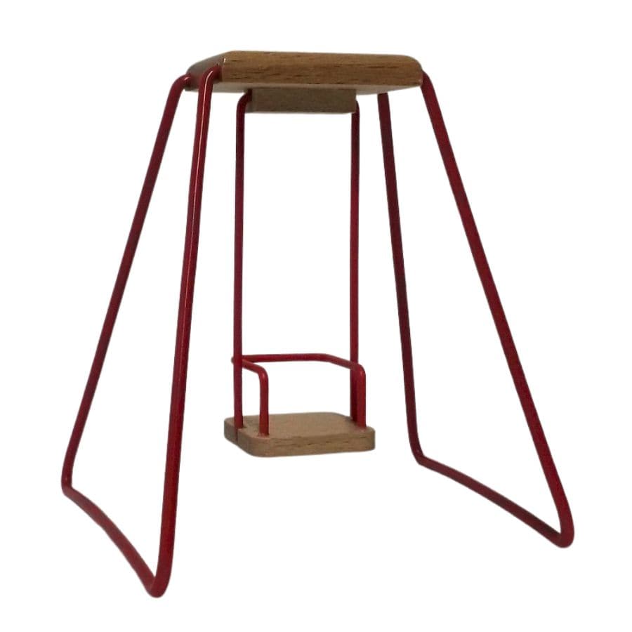 Puppenstuben-Schaukel aus Buchenholz & Metall – 15 cm für Annedore Krebs Puppen