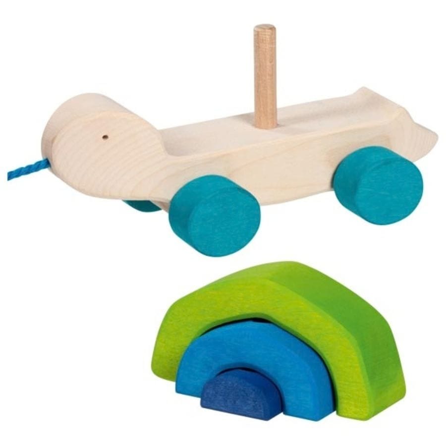 Goki Nachzieh-Spielzeug Ziehtier Schildkröte „Tortuga“ aus Holz – goki evolution