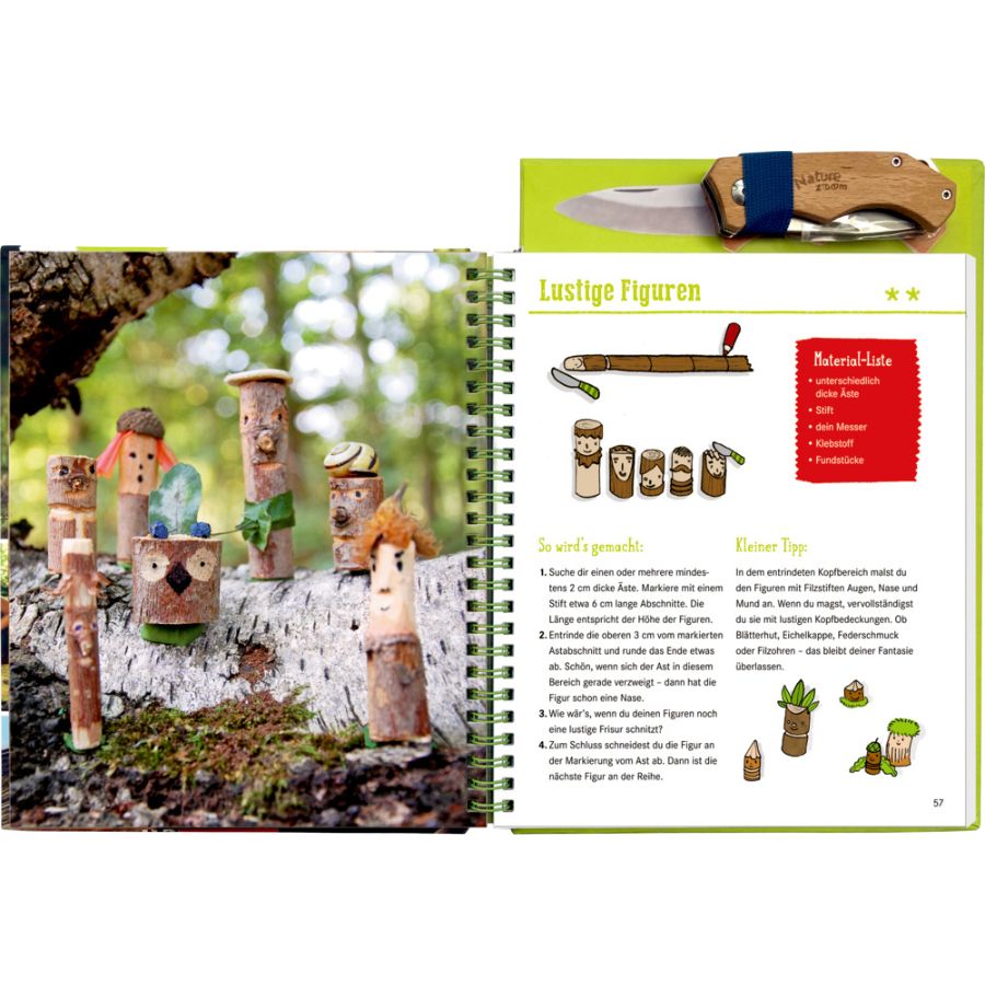 Coppenrath Nature Zoom Schnitzbuch für Kinder ab 8 Jahre – 30 Projekte mit Schnitzmesser