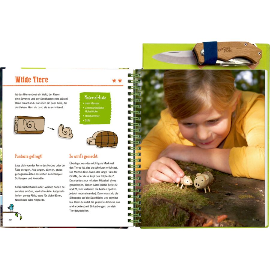 Coppenrath Nature Zoom Schnitzbuch für Kinder ab 8 Jahre – 30 Projekte mit Schnitzmesser