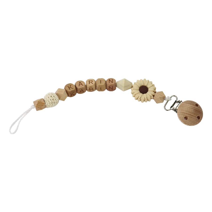 Spielkiste Schnullerclips & -ketten Karin Personalisierte Schnullerkette mit Name