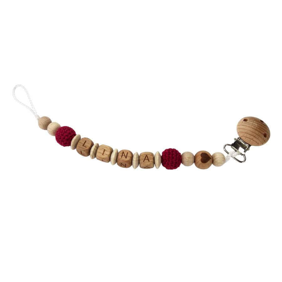 Spielkiste Schnullerclips & -ketten Lina Personalisierte Schnullerkette mit Name