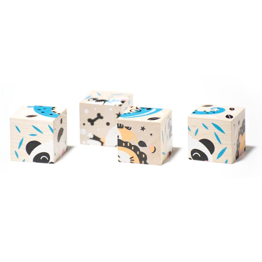 Cubika Würfel-Puzzle Würfelpuzzle Tiere 4 Teile