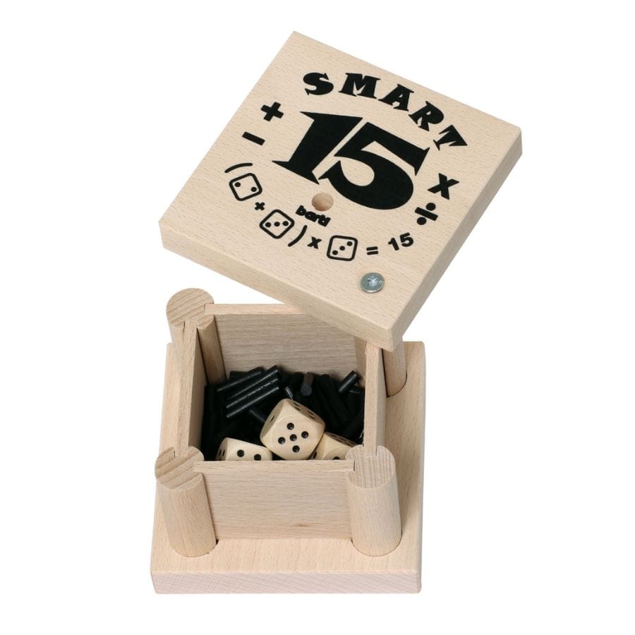 Bartl Gesellschaftsspiel Bartl Smart 15 Würfelspiel aus Holz – Rechenspiel ab 6 Jahren