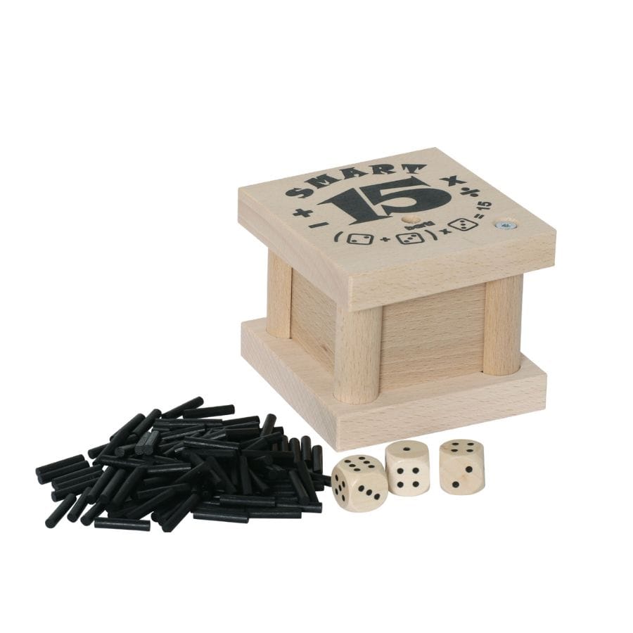 Bartl Gesellschaftsspiel Bartl Smart 15 Würfelspiel aus Holz – Rechenspiel ab 6 Jahren