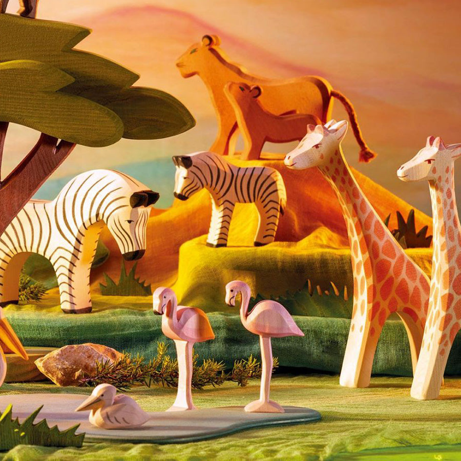Flamingos in Afrika - Holzfiguren von Ostheimer