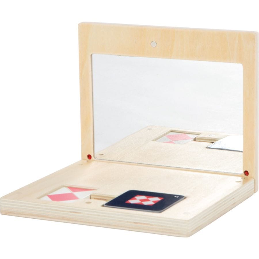 Legler Lernspielzeug small foot Symmetriespiel „Educate“ – Lernspiel ab 6 Jahren, Holz & Spiegel