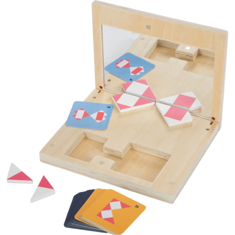 Legler Lernspielzeug small foot Symmetriespiel „Educate“ – Lernspiel ab 6 Jahren, Holz & Spiegel