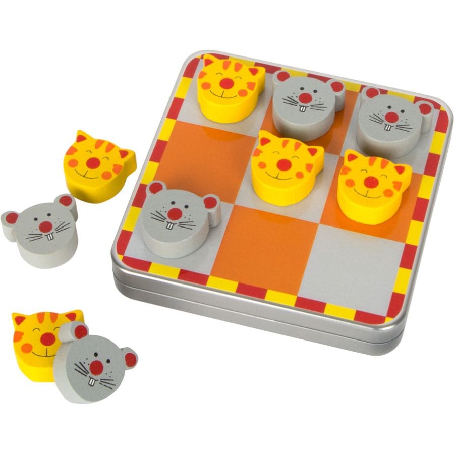 Legler Gesellschaftsspiel small foot – Tic Tac Toe „Katz & Maus“ – Reiseversion ab 5 Jahren