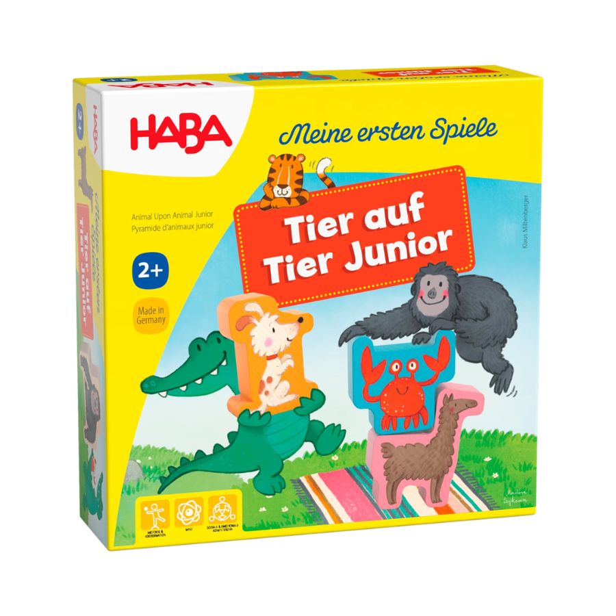 HABA Stapelspiel – Meine ersten Spiele: Tier auf Tier Junior, ab 2 Jahre