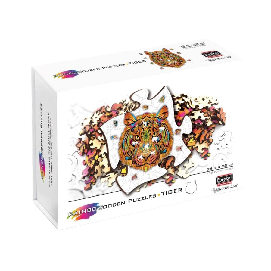 Bartl Puzzle Eureka Holzpuzzle Tiger – 138 Teile, Tierform-Puzzle ab 8 Jahre