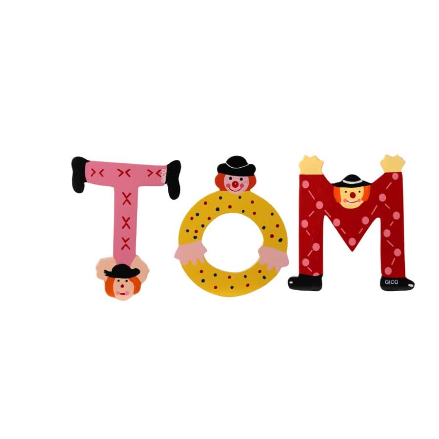 Gico Dekoration Türbuchstaben Clownbuchstaben Holz A - Z