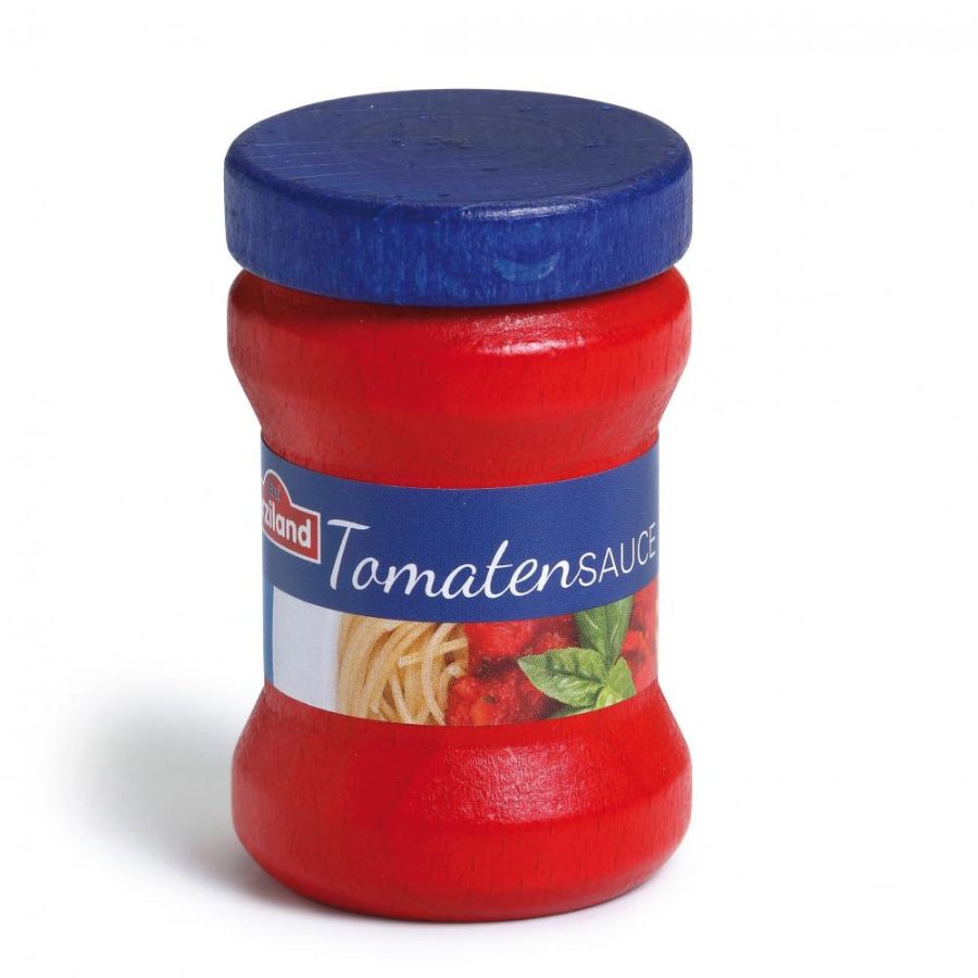 Erzi Tomatensauce für Kaufladen & Kinderküche, aus Holz – ab 3 Jahren