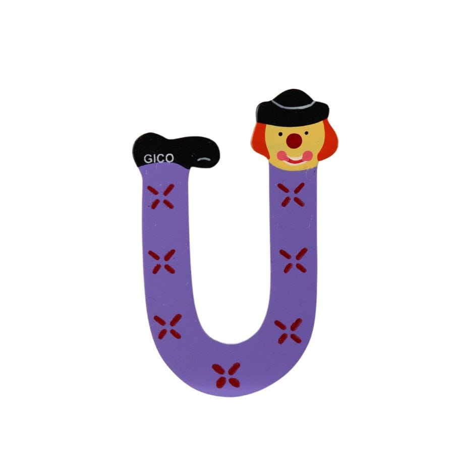 Gico Dekoration U Türbuchstaben Clownbuchstaben Holz A - Z