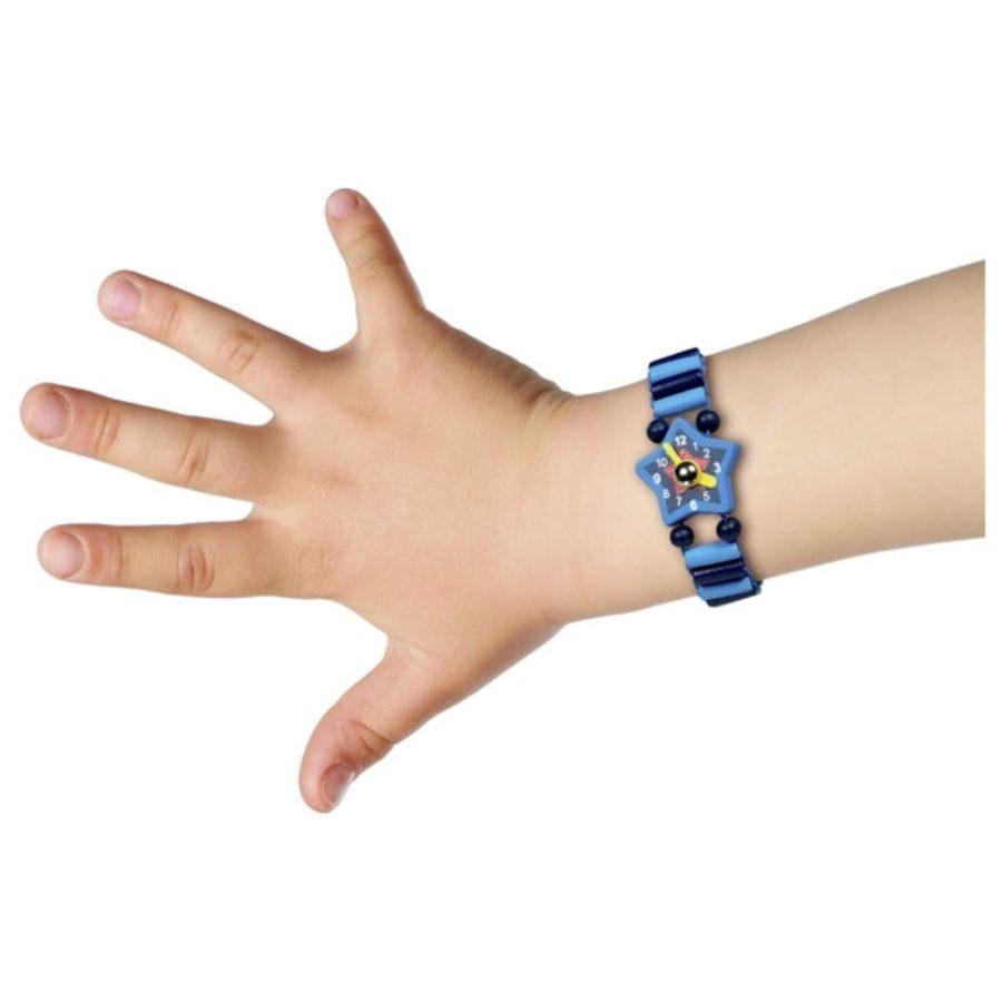 Goki Kinderschmuck Goki Holzuhr mit elastischem Armband und beweglichen Zeigern, ab 3 Jahre
