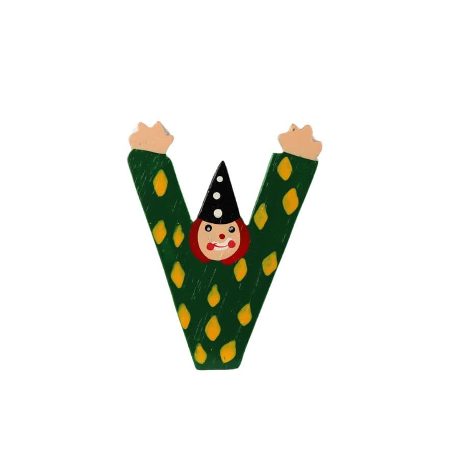 Gico Dekoration V Türbuchstaben Clownbuchstaben Holz A - Z