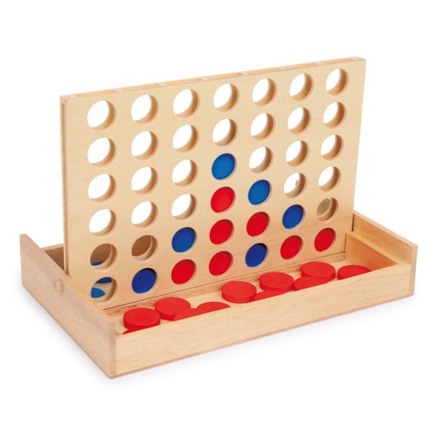 Legler Gesellschaftsspiel Small foot Vier in einer Reihe – Reiseedition aus Holz ab 5 Jahren
