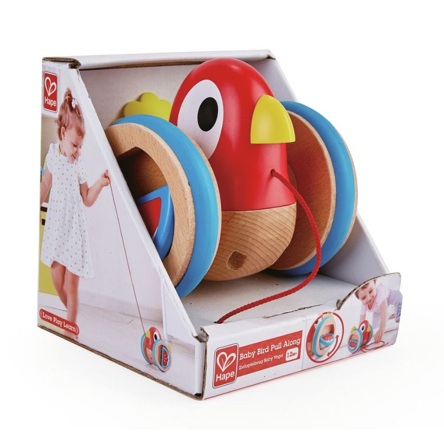 Toynamics Nachzieh-Spielzeug Hape Nachziehvogel Viola – Holzspielzeug ab 12 Monate