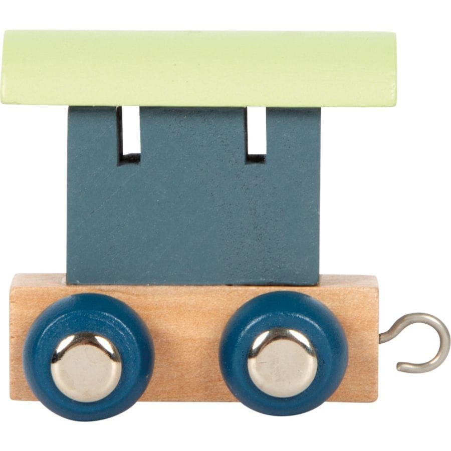 Legler Dekoration Waggon blau/grün small foot Holz-Buchstabenzug „Polar“ – personalisiertes Geschenk ab 2 Jahre