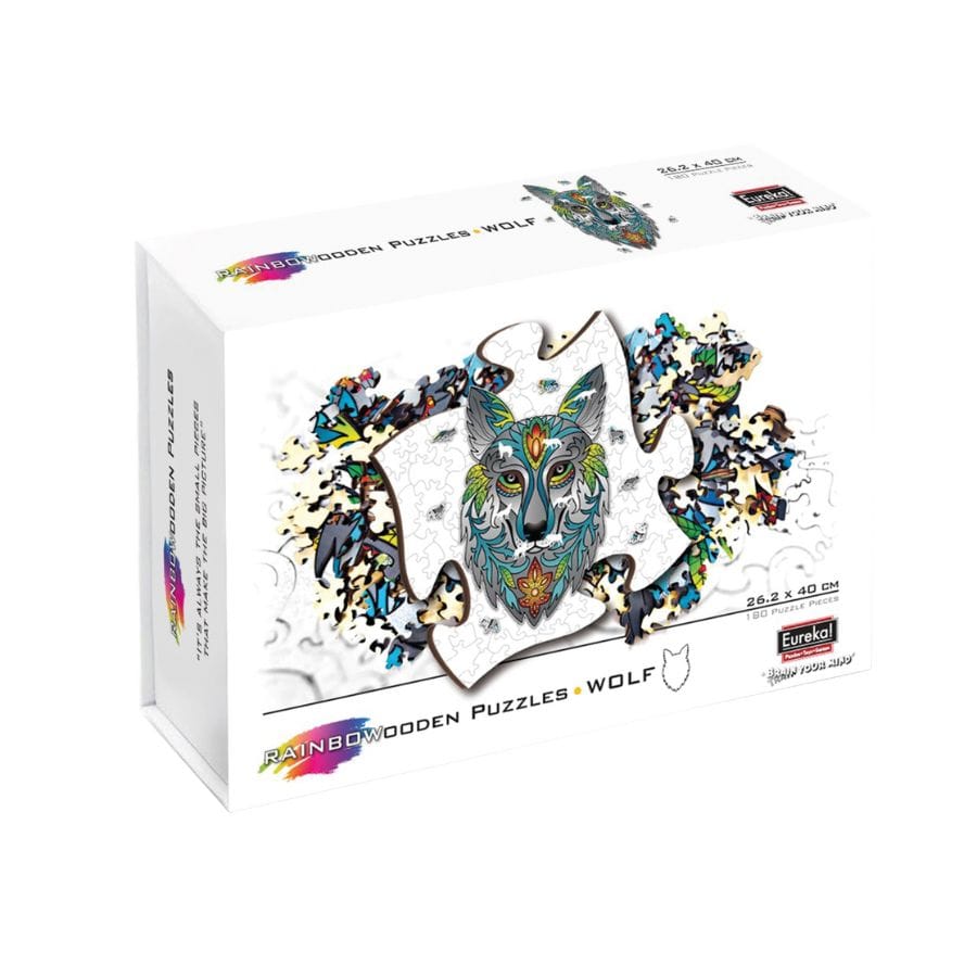 Bartl Puzzle Eureka Holzpuzzle Wolf – 180 Teile, Tierform-Puzzle ab 8 Jahre