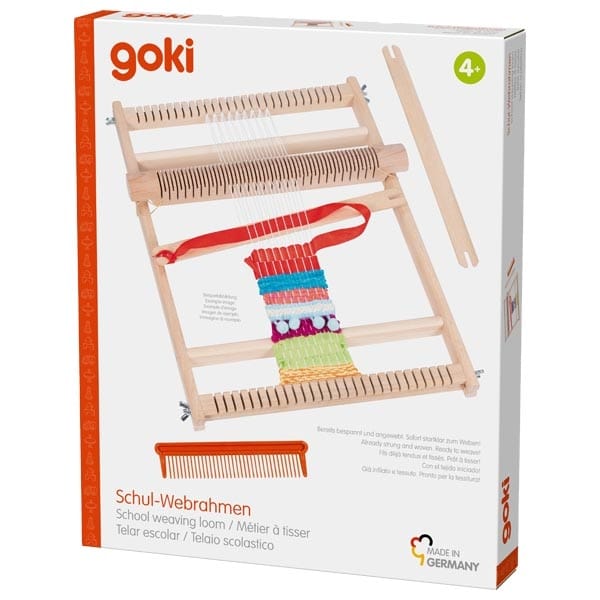 Goki Kunst- & Bastelsets Goki Schulwebrahmen 25 cm – bespannt & sofort startklar | Made in Germany