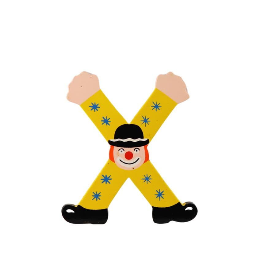 Gico Dekoration X Türbuchstaben Clownbuchstaben Holz A - Z