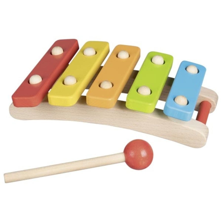 Goki Baby-Aktiv-Spielzeug Goki Xylophon aus Holz – 5-Töne Spielzeug ab 1 Jahr