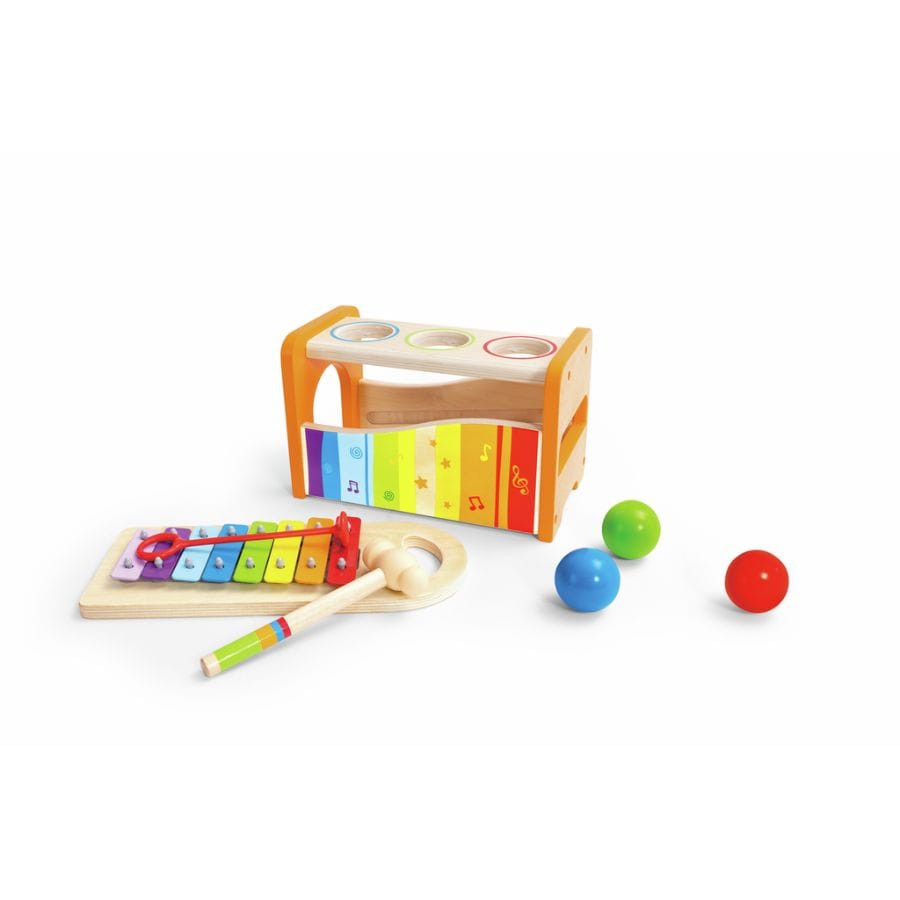Toynamics Aktivspielzeug Hape Xylophon- & Hammerspiel – Holzspielzeug ab 12 Monate