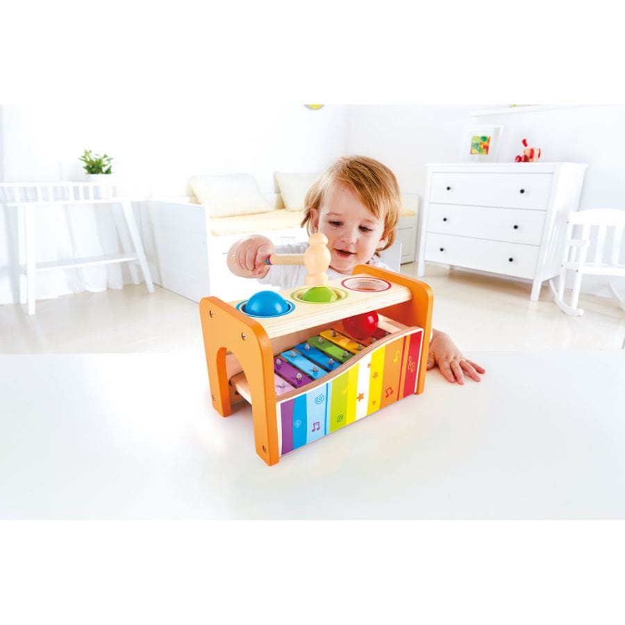 Toynamics Aktivspielzeug Hape Xylophon- & Hammerspiel – Holzspielzeug ab 12 Monate