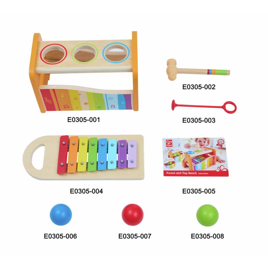Hape Xylophon- & Hammerspiel – Holzspielzeug ab 12 Monate
