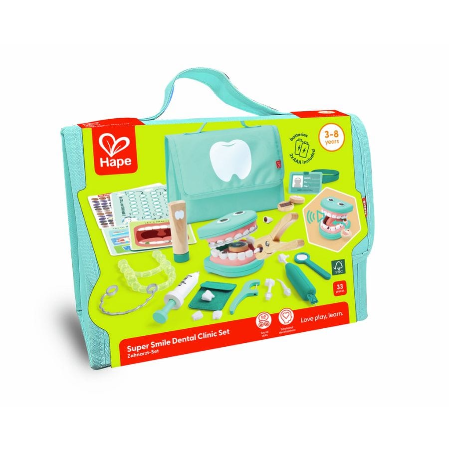 Hape Berufespielzeug & Rollenspiele Hape Zahnarzt-Set – 33-teiliges Spielzeug ab 3 Jahren