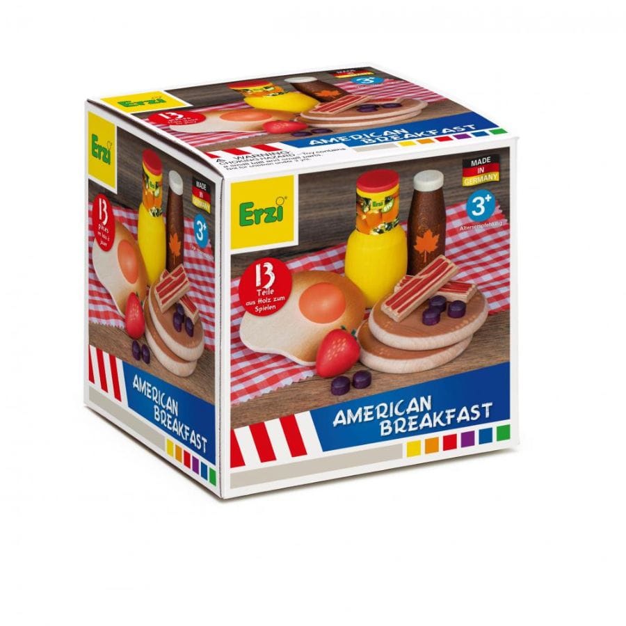 Erzi Spielzeuglebensmittel Erzi American Breakfast Holzsortierung – Spielküche & Kaufladen, ab 3 Jahre
