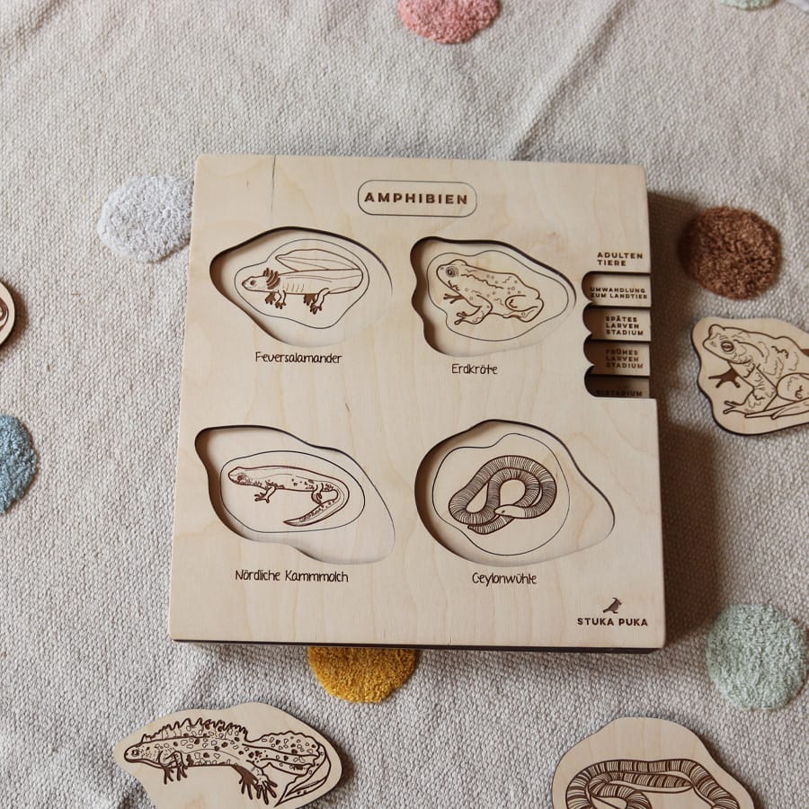 Stuka Puka Lernspielzeug Holzpuzzle "Amphibien"