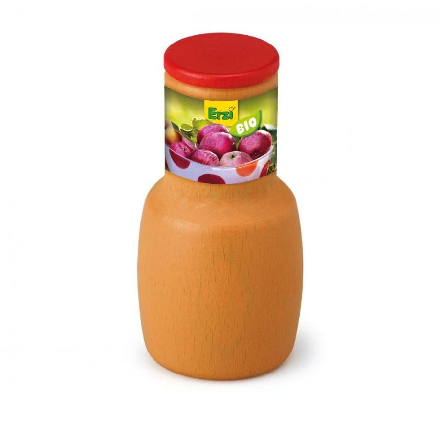 Erzi Spielzeuglebensmittel Erzi Holz-Apfelsaft-Flasche ab 3 Jahren – Kaufladen & Kinderküche